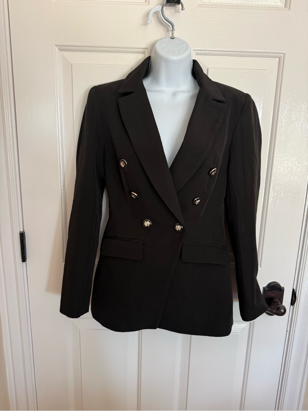 Miss Selfridge black blazer jacket size 4 super cute buttons